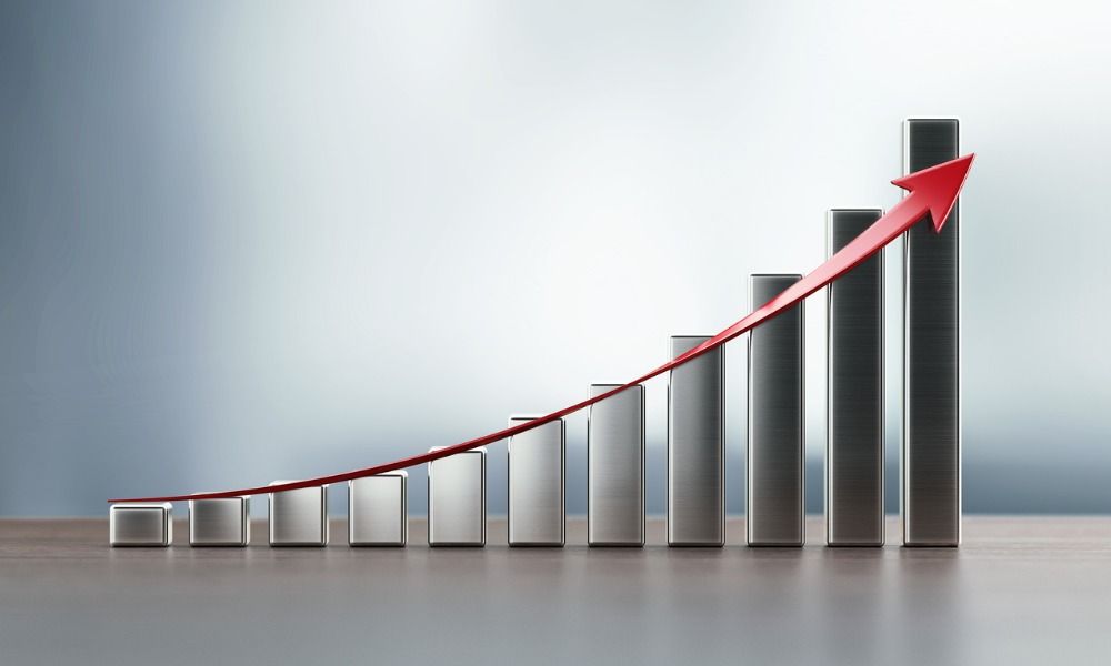 Business growth chart showing success